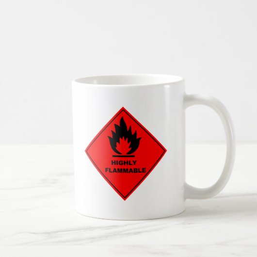 Mug Panneau d'avertissement inflammable (Droite)