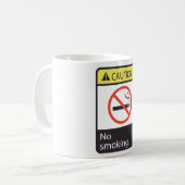 Mug Panneau d'avertissement Interdiction de fumer (Devant gauche)