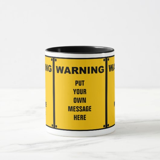 Mug Panneau d'avertissement personnalisé (Centre)