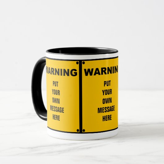 Mug Panneau d'avertissement personnalisé (Devant gauche)