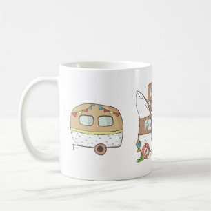 Mug Panneau de camping de randonnée Empreintes de pas