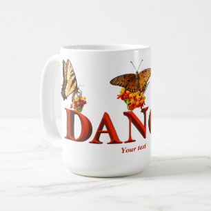 Mug Panneau de danse personnalisé avec papillons 
