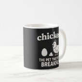 Mug Panneau de ferme de poulet drôle - L'animal de com (Devant droit)