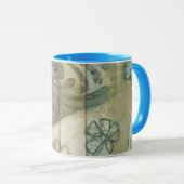 Mug Panneau de jardin avec Feuilles, fleurs et herbe (Devant droit)