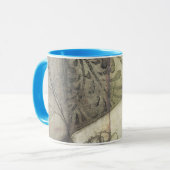 Mug Panneau de jardin avec Feuilles, fleurs et herbe (Devant gauche)