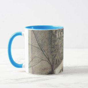 Mug Panneau de jardin avec le feuille, les fleurs, et