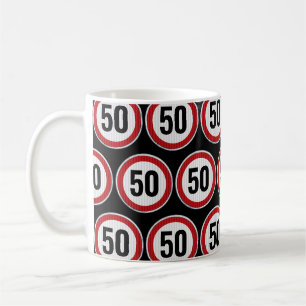 Mug Panneau de limitation de vitesse pour 50e annivers