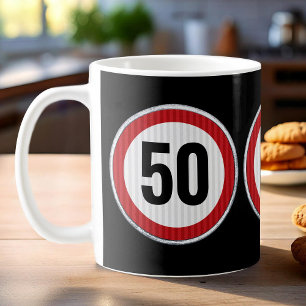 Mug Panneau de limitation de vitesse pour 50e annivers
