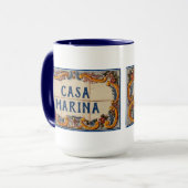 Mug Panneau de maison espagnole avec votre texte (Devant gauche)