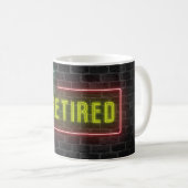Mug Panneau de Neon Marquee Retraité Mur de briques (Devant droit)
