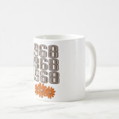 Mug Panneau de Paix 1968 Orange Hippy Flower Power (Devant droit)