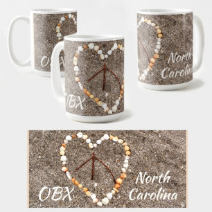 Mug Panneau de Paix Coeurs Coquillages OBX Beach NC