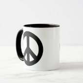 Mug Panneau de Paix noir (Devant gauche)