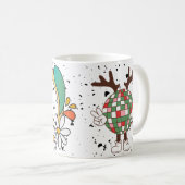 Mug Panneau de Paix Rétro Ayez Vous Un Noël Super (Devant droit)
