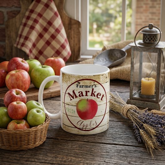Mug panneau de pommes du marché de fermiers
