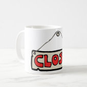 Mug Panneau de porte d'entreprise fermée (Devant gauche)