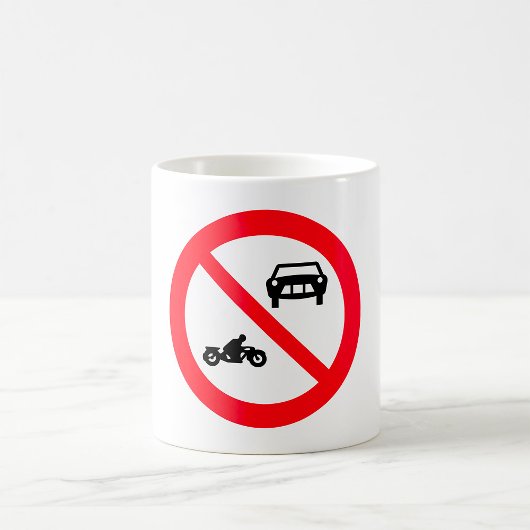 Mug Panneau de signalisation 'Aucun véhicule'