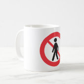 Mug Panneau de signalisation 'Interdit aux piétons' (Devant gauche)
