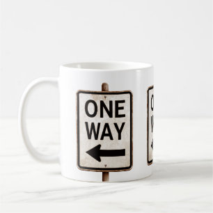 Mug Panneau de signalisation vintage ONE WAY rouillé