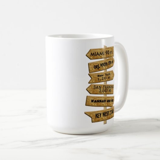 Mug Panneau de style "MASH" personnalisable version 2. (Devant droit)