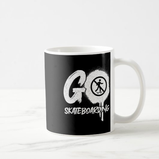 Mug Panneau d'interdiction de planche à roulettes Plan (Droite)