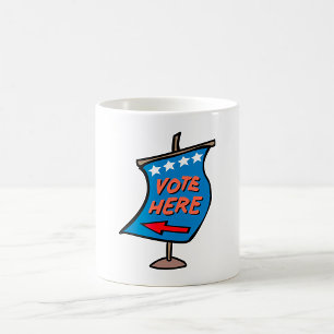 Mug Panneau directionnel de vote ici