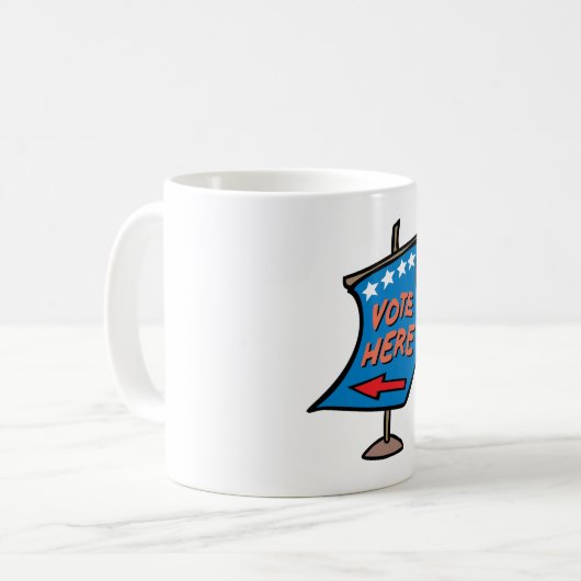 Mug Panneau directionnel Vote Here (Devant gauche)