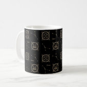 Mug Panneau étoile Astrologie du cancer Zodiac noir et (Devant gauche)