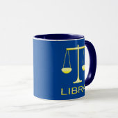 Mug Panneau étoile Balance dorée de Libra (Devant droit)