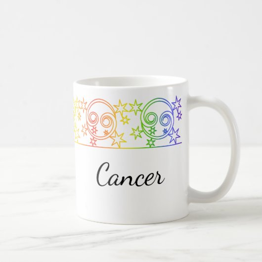 Mug Panneau étoile Cancer arc-en-ciel Bordure personna (Droite)