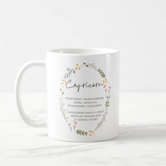 Mug Panneau étoile Capricorne Janvier Anniversaire Cad (Gauche)