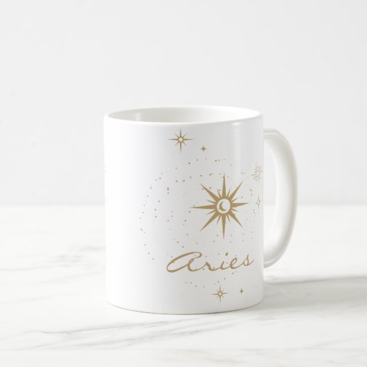 Mug Panneau étoile d'or céleste Lune & étoiles (Devant droit)