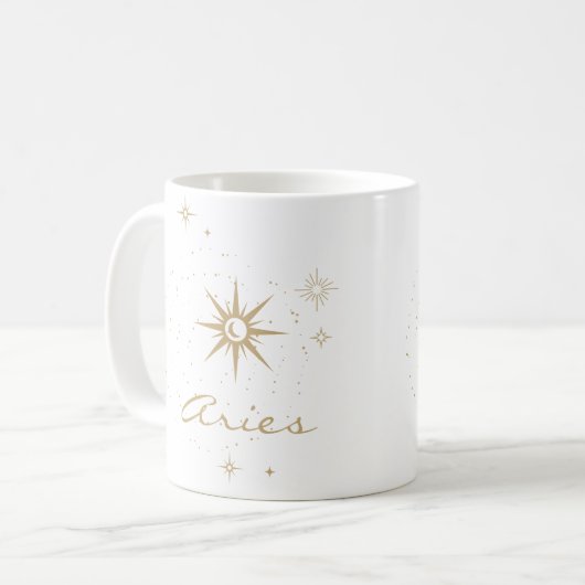 Mug Panneau étoile d'or céleste Lune & étoiles (Devant gauche)