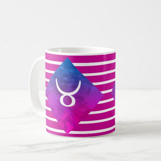 Mug Panneau étoile Taurus Zodiac Stripe moderne (Devant gauche)