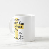 Mug Panneau latin de la Croix catholique Latin Anglais (Devant gauche)