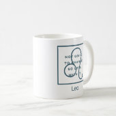 Mug Panneau Leo Zodiac Fun Citation Bleu Anniversaire (Devant droit)