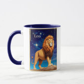 Mug Panneau Leo Zodiac sous ciel étoilé (Gauche)