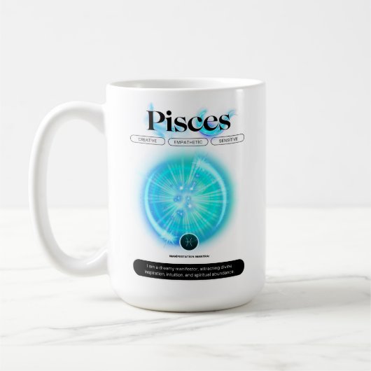 Mug Panneau moderne Zodiac PIsces Quote d'eau Élément (Gauche)