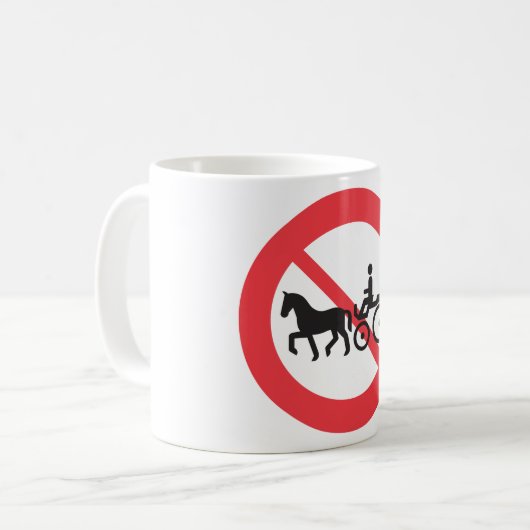 Mug Panneau Pas De Route De Cheval Et Buggy (Devant gauche)