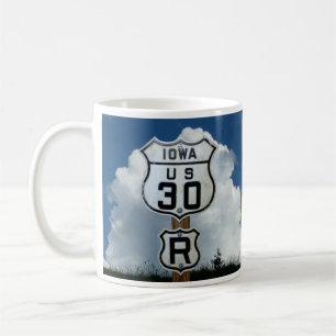Mug Panneau Rare US Route 30 avec R Turn Sign