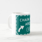Mug Panneau routier de la chaîne vers le haut (Devant gauche)