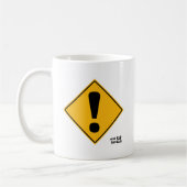 Mug Panneau routier de point d'exclamation ! (Gauche)