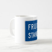 Mug Panneau routier du socle de fruits (Devant gauche)