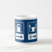 Mug Panneau routier rétro bleu de station-service et d (Centre)