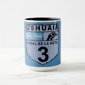 Mug Panneau routier Ruta 3 Ushuaia Patagonia (Centre)
