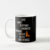 Mug Panneau Ruban Retro Vintage Aml Leukémie (Gauche)
