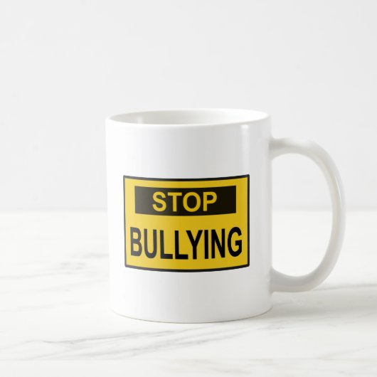 Mug Panneau Stop au Harcèlement jaune (Droite)