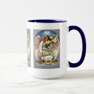 Mug Panneau vintage Angel et Agneau trois, ZSSG