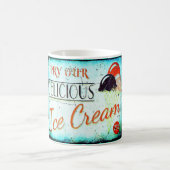 Mug Panneau vintage glacier blanc turquoise (Centre)