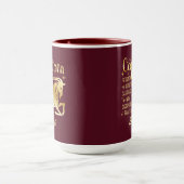 Mug Panneau zippé Capricorne personnalisé Gold Maroon (Centre)